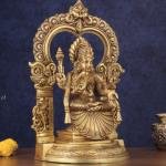 Pure Brass Goddess Padmavathi Lakshmi with Thiruvarchi | 18" Sacred Statue | 12.5kg Divine Masterpiece | Temple Grade Art | Jaipurio